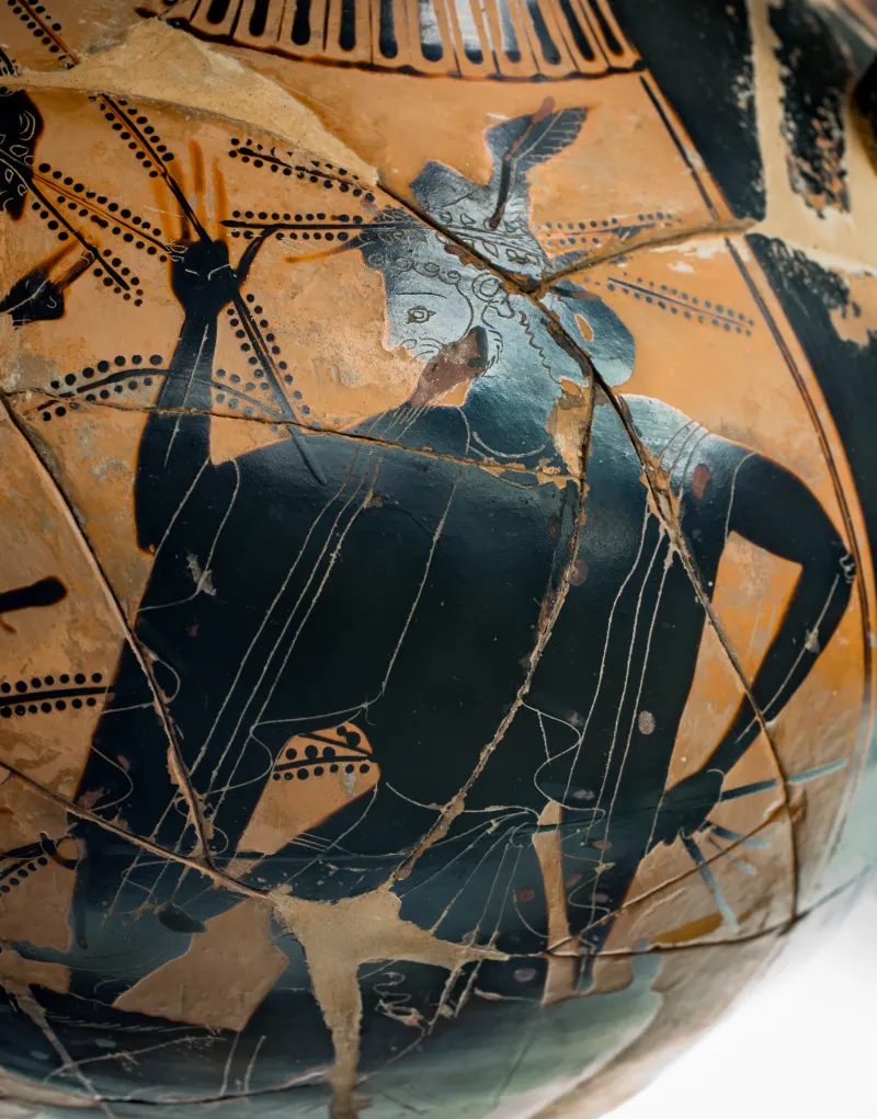 Acheloos Painter - Abv 383 2 - Herakles And The Kerkopes - Struggle For The Deer - Firenze Man 3871 - 