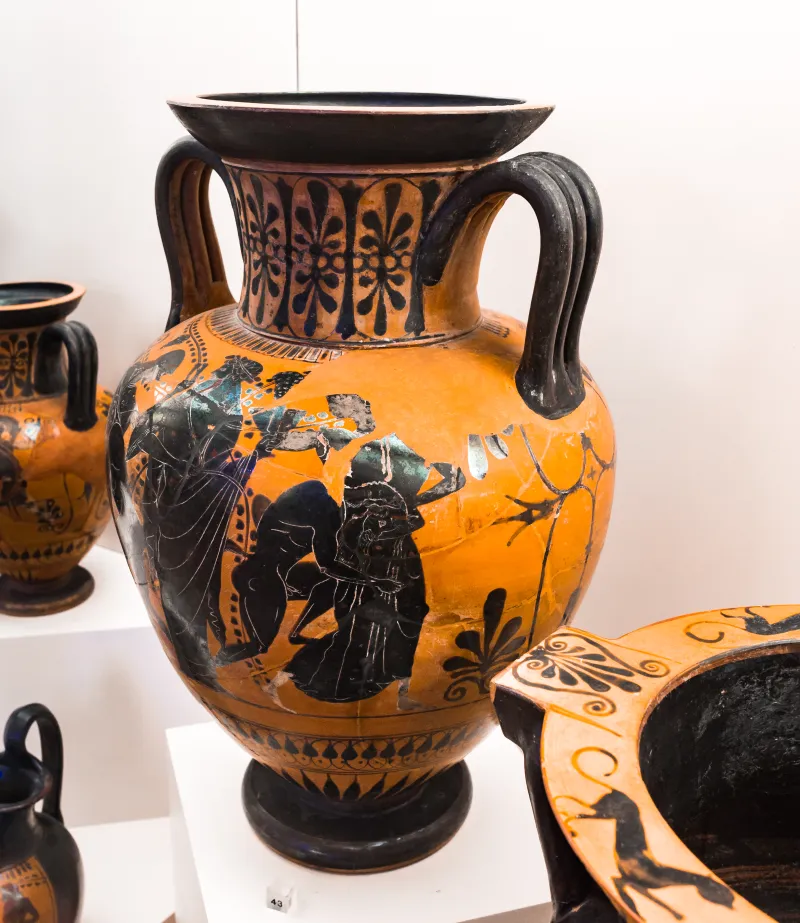Comparable To The Acheloos Painter - Abv 387 - Komos - Dionysos Between Satyrs And Maenads - Roma Mnevg 50619 - 