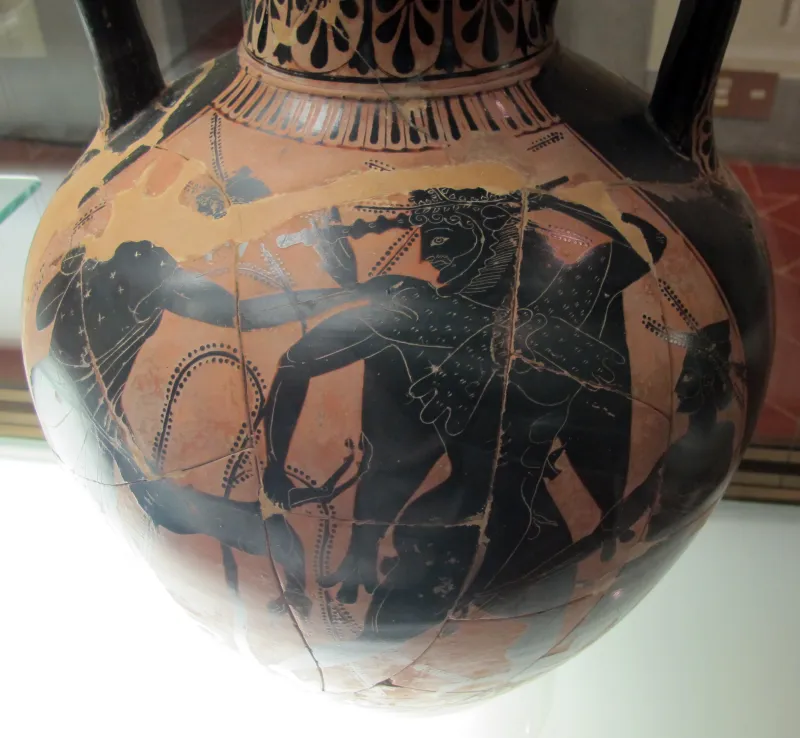 Pittore Di Acheloo, Anfora Con Heracles E I Cercopi, Heraclese E Apollo, 510-500 Ac Da Dolciano (Chiusi) 
