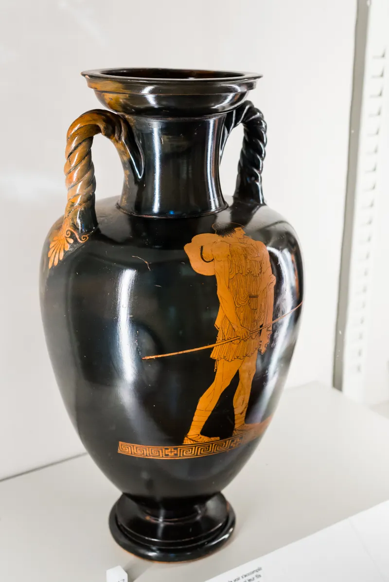 Achilles Painter - Arv 987 4 - Euphorbos With The Infant Oidipous - Man - Paris Bnf Cabmed 372 - 