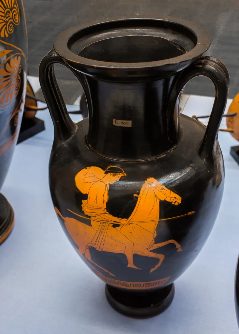 Achilles Painter Arv 988 15 Young Horseman With Petasos And Spear - Standing Woman 