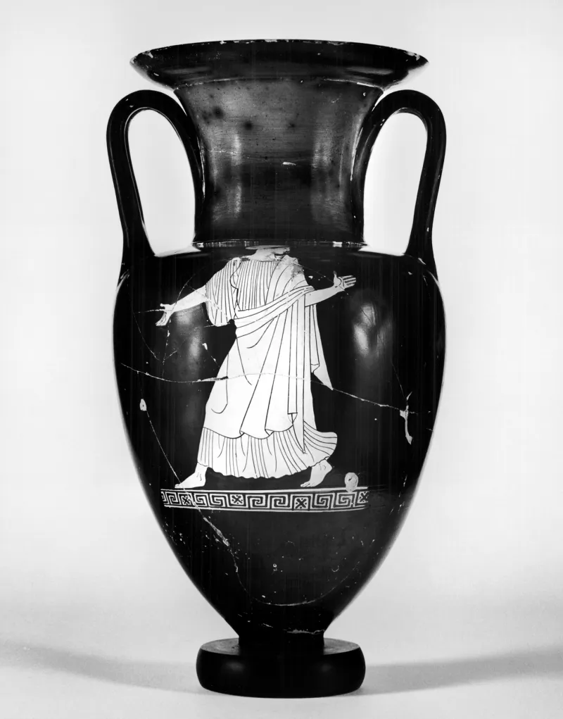 Achilles Painter - Nolan Amphora With Woman And Mantled Youth - Walters 4854 - Side 