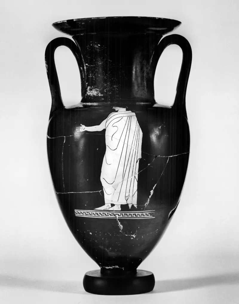 Achilles Painter - Nolan Amphora With Woman And Mantled Youth - Walters 4854 - Side 