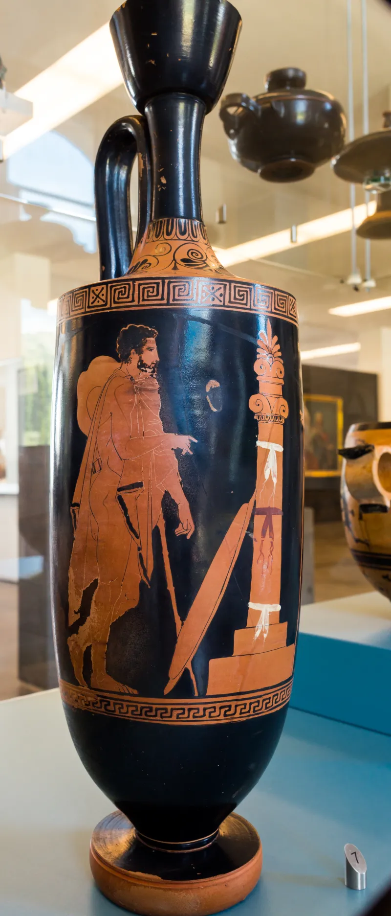 Manner Of The Achilles Painter Arv 1003 22 Two Bearded Men Standing At Tomb Stele 