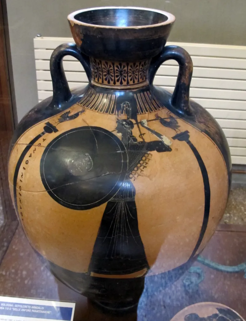 Pittore Di Achille, Anfora Panatenaica, 450-420 Ac, Da Necropoli Arnoaldi, Tomba 110, 