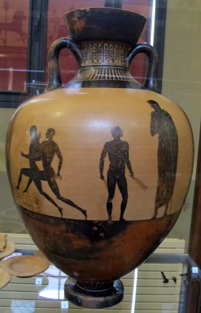 Pittore Di Achille, Anfora Panatenaica, 450-420 Ac, Da Necropoli Arnoaldi, Tomba 110, B 