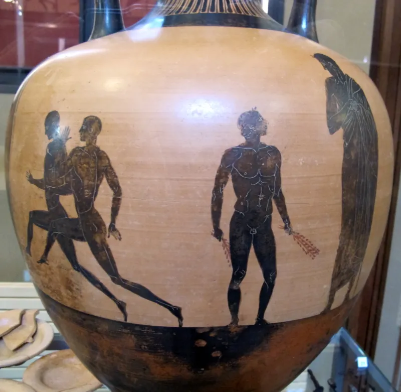 Pittore Di Achille, Anfora Panatenaica, 450-420 Ac, Da Necropoli Arnoaldi, Tomba 110, B 