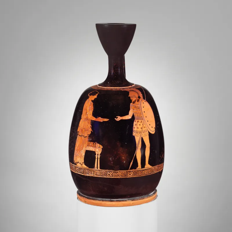Terracotta Squat Lekythos (Oil Flask) Met 