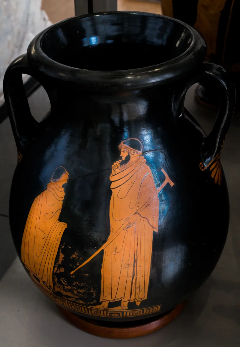 Aegisthus Painter Arv 506 21 Bearded Man And Boy With Lyre - Boy And Bearded 