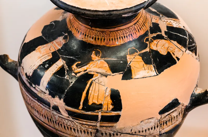 Agrigento Painter - Arv 579 88 - Draped Youths At Stele In Palaestra - Rhodos Am 12266 - 