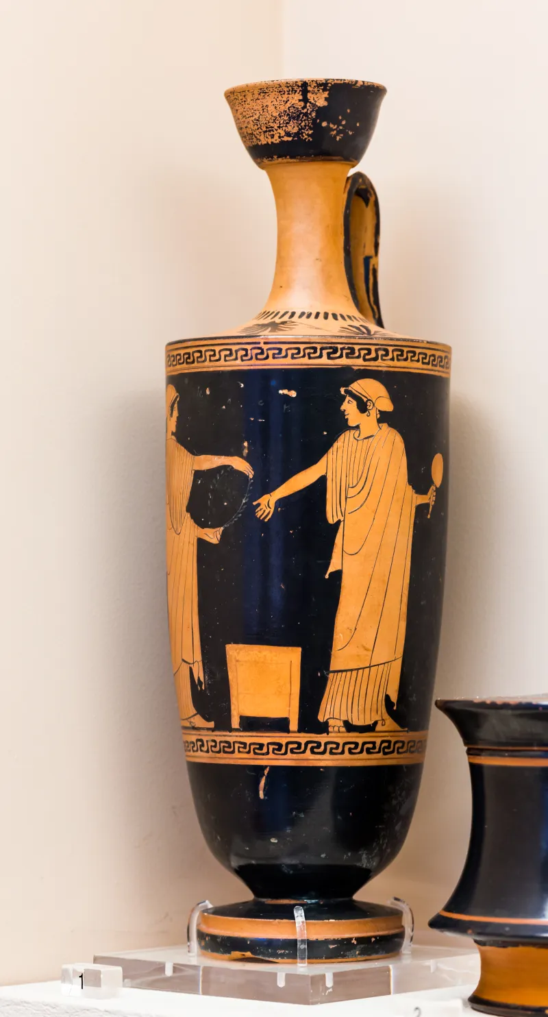 Aischines Painter - Arv 715 Extra - Two Women At Home - Athens Kerameikos Museum 995 - 