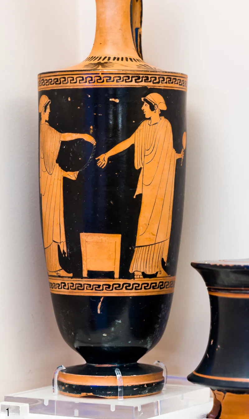 Aischines Painter - Arv 715 Extra - Two Women At Home - Athens Kerameikos Museum 995 - 