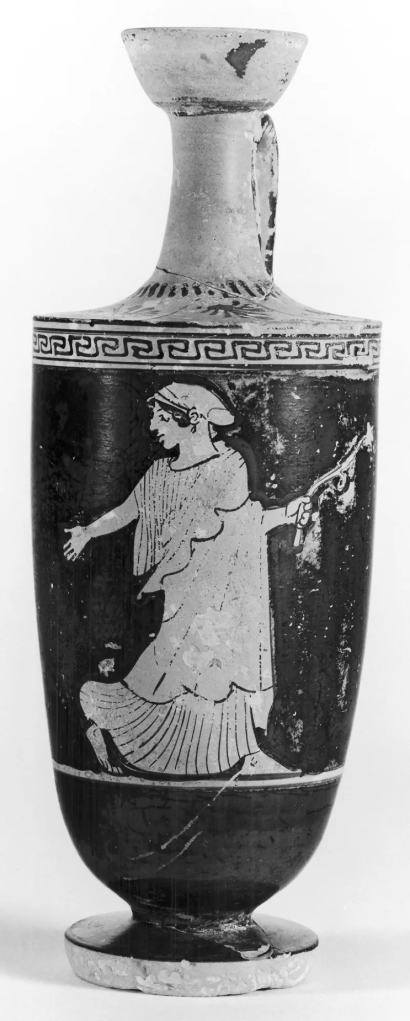 Aischines Painter - Shoulder Lekythos With Woman And Floral Spray - Walters 48255 - Side 