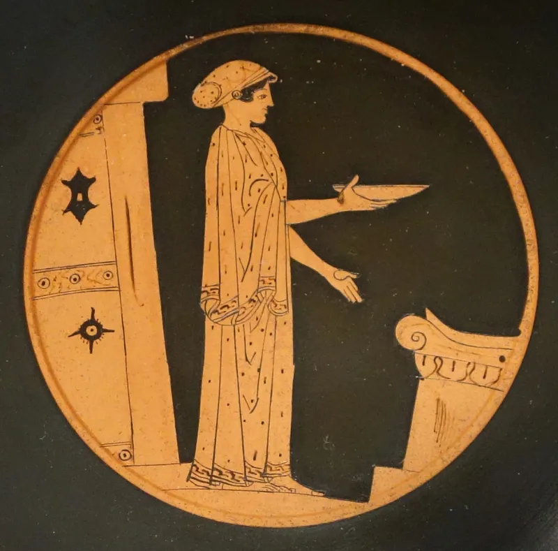 Red-Figure Kylix Woman At Altar (Harvard, Sackler Mus 