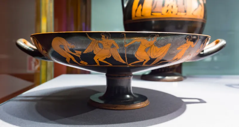 Aktorione Painter - Arv 137 Extra - Satyr With Rhyton - Maenads And Satyrs - Komos - Wien Khm As Iv 137 - 