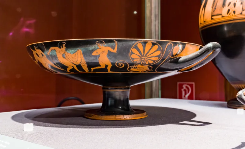 Aktorione Painter - Arv 137 Extra - Satyr With Rhyton - Maenads And Satyrs - Komos - Wien Khm As Iv 137 - 