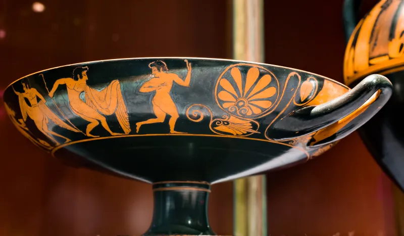 Aktorione Painter - Arv 137 Extra - Satyr With Rhyton - Maenads And Satyrs - Komos - Wien Khm As Iv 137 - 