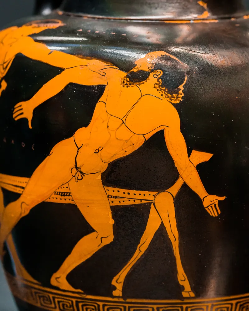 Alkimachos Painter Arv 530 19 Theseus And Prokrustes - Woman With Phiale Running 