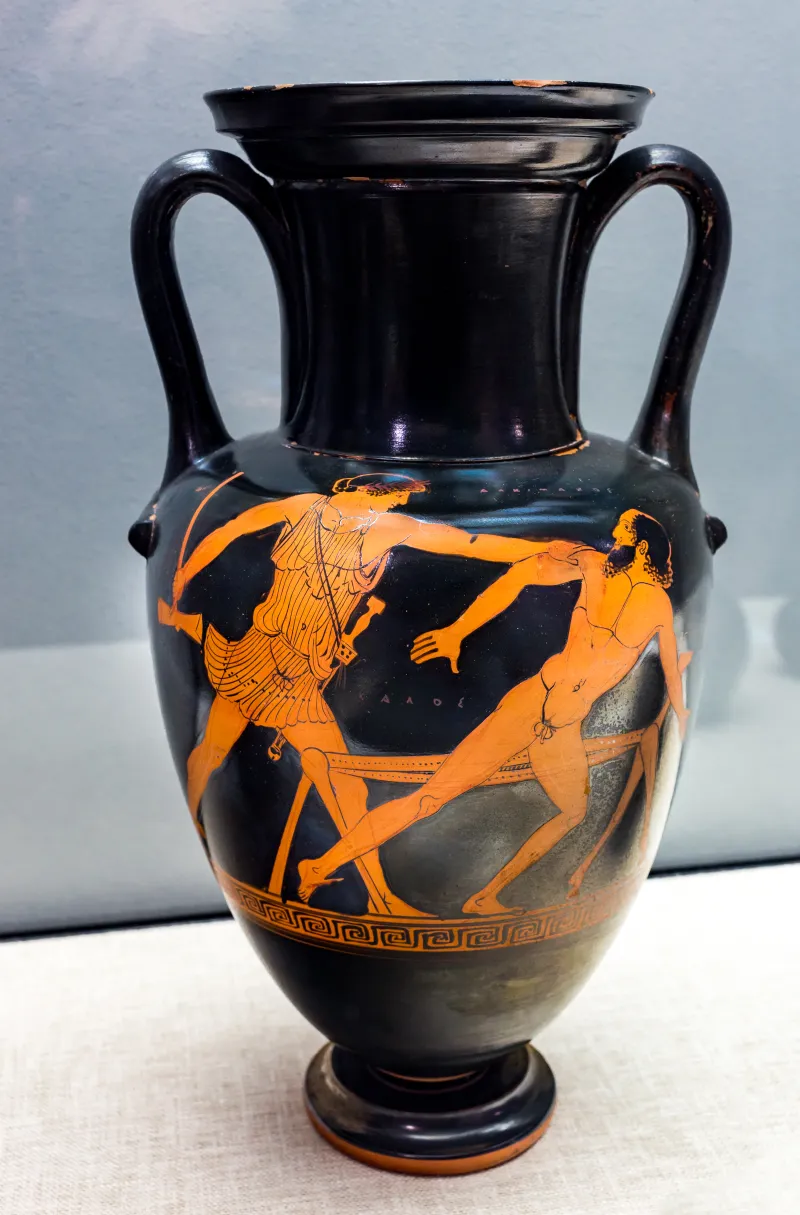 Alkimachos Painter Arv 530 19 Theseus And Prokrustes - Woman With Phiale Running 