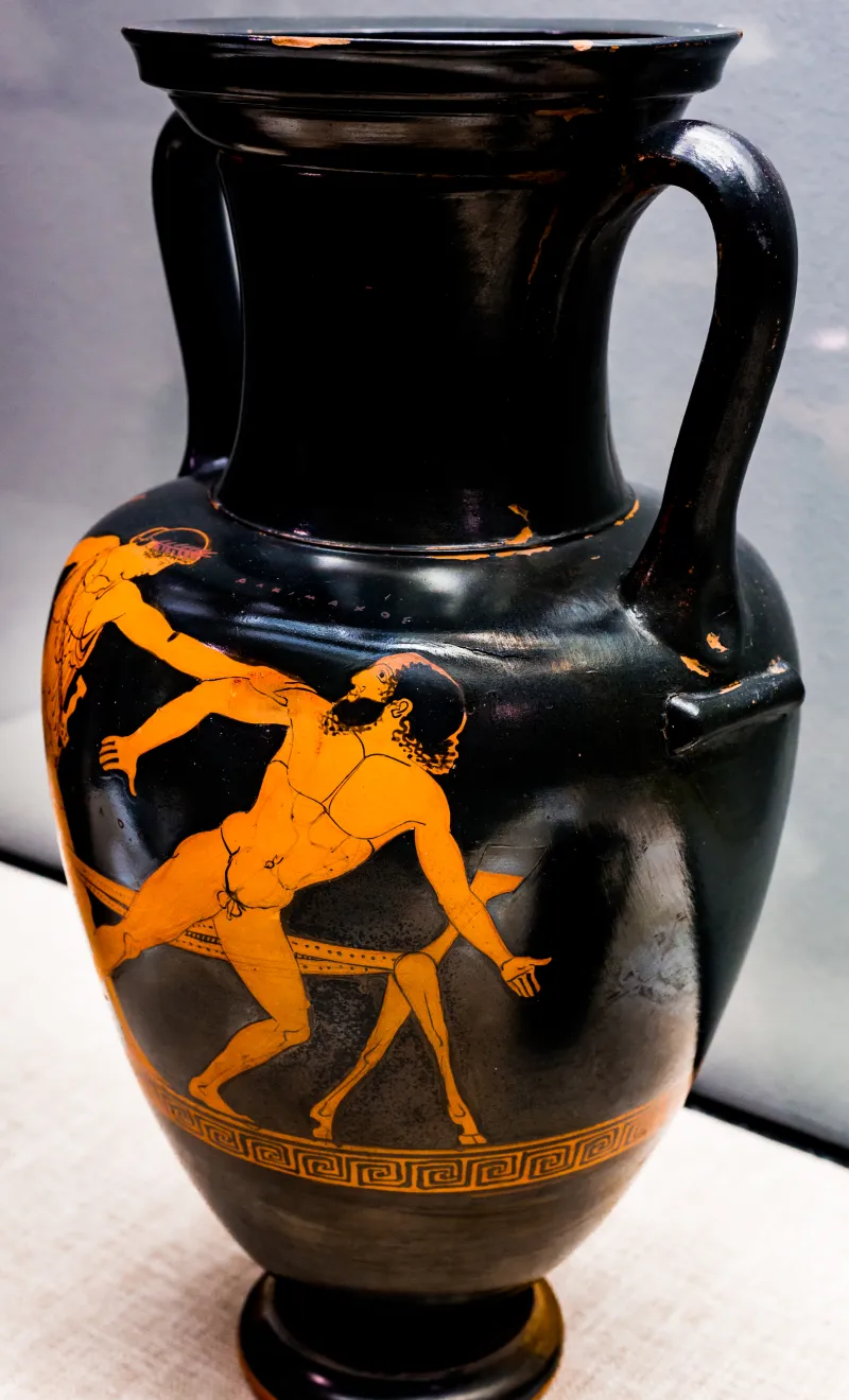 Alkimachos Painter Arv 530 19 Theseus And Prokrustes - Woman With Phiale Running 