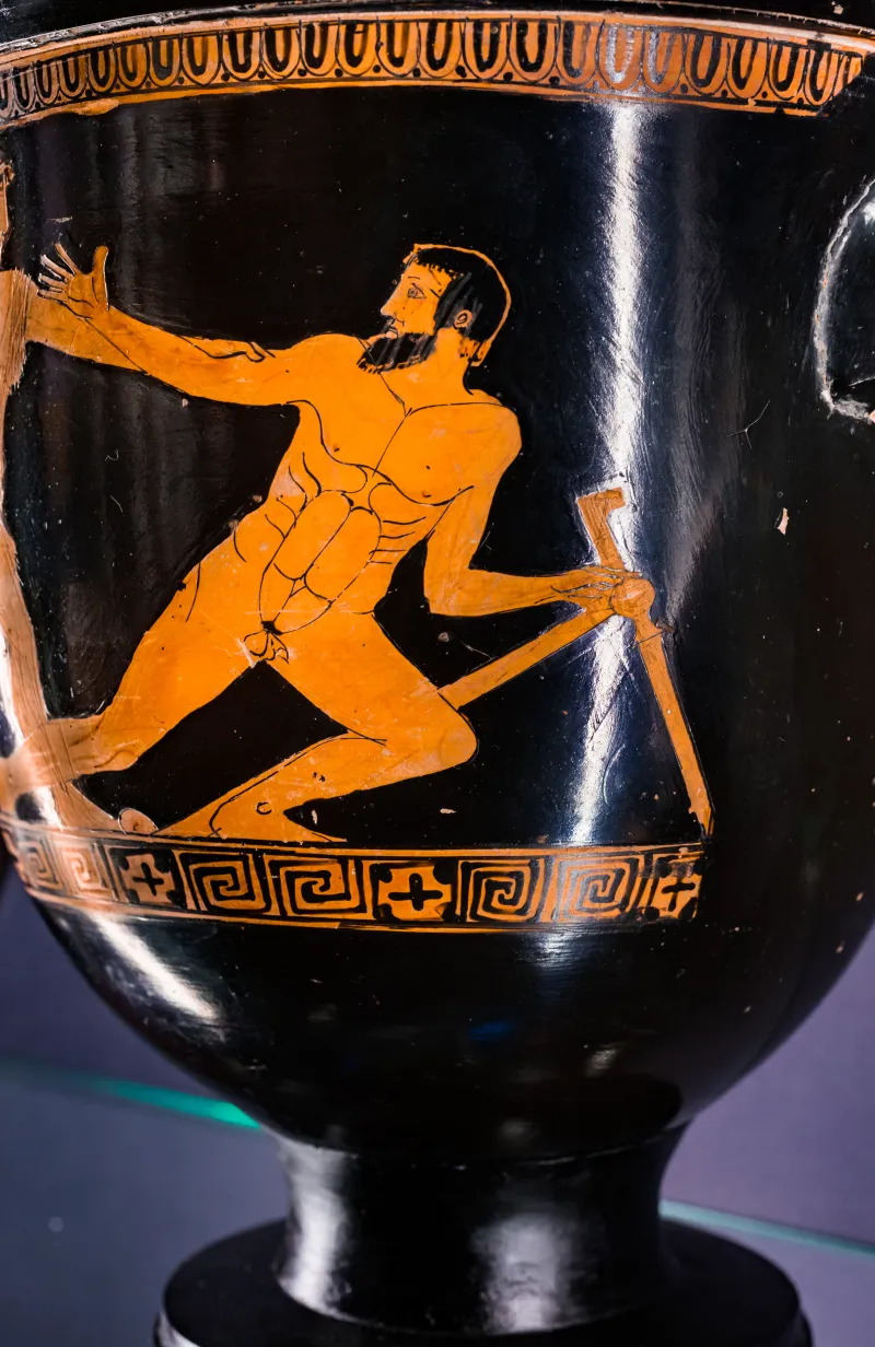 Altamura Painter - Arv 592 35 - Theseus And Prokrustes - Draped Men - Wien Khm As Iv 321A - 