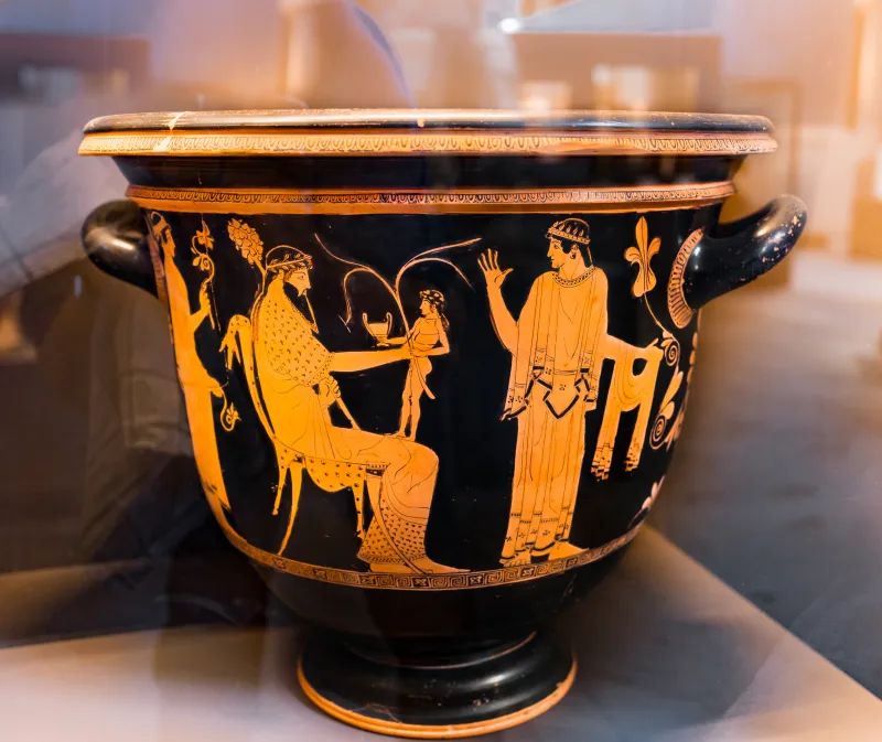 Altamura Painter - Arv 593 41 - Dionysos And Oinopion - Acontist Between Flute-Player And Nike - Ferrara Man 2738 - 