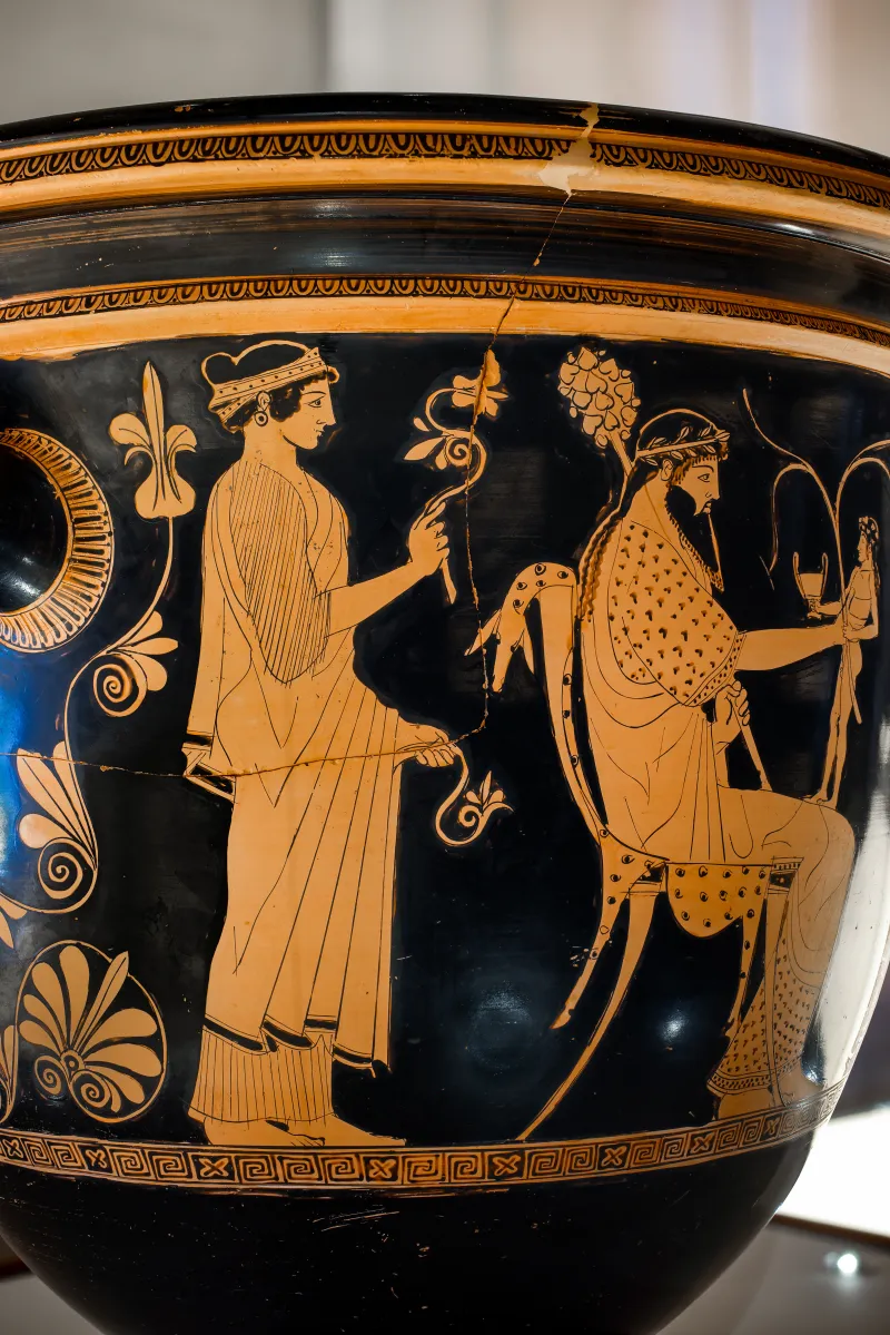 Altamura Painter - Arv 593 41 - Dionysos And Oinopion - Acontist Between Flute-Player And Nike - Ferrara Man 2738 - 