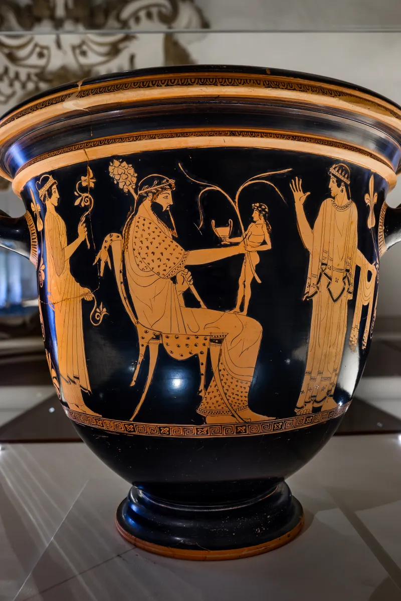 Altamura Painter - Arv 593 41 - Dionysos And Oinopion - Acontist Between Flute-Player And Nike - Ferrara Man 2738 - 