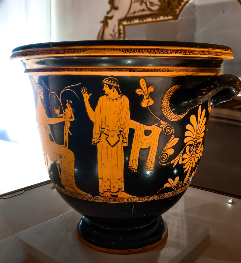 Altamura Painter - Arv 593 41 - Dionysos And Oinopion - Acontist Between Flute-Player And Nike - Ferrara Man 2738 - 