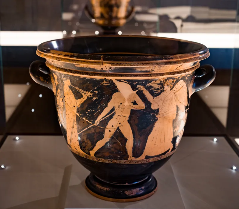 Altamura Painter - Arv 593 41 - Dionysos And Oinopion - Acontist Between Flute-Player And Nike - Ferrara Man 2738 - 