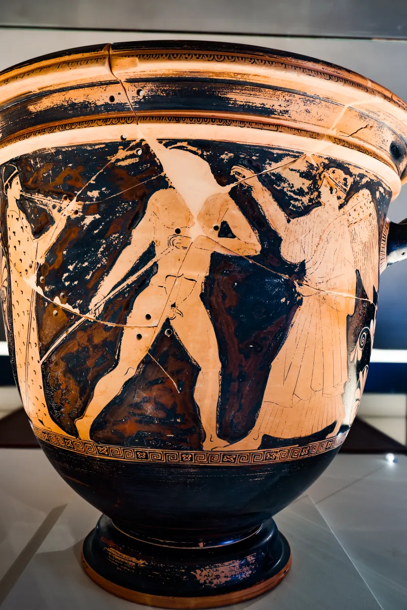 Altamura Painter - Arv 593 41 - Dionysos And Oinopion - Acontist Between Flute-Player And Nike - Ferrara Man 2738 - 