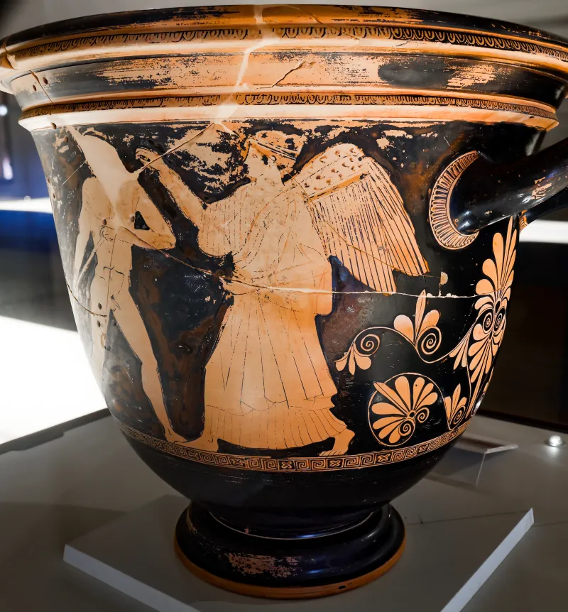 Altamura Painter - Arv 593 41 - Dionysos And Oinopion - Acontist Between Flute-Player And Nike - Ferrara Man 2738 - 