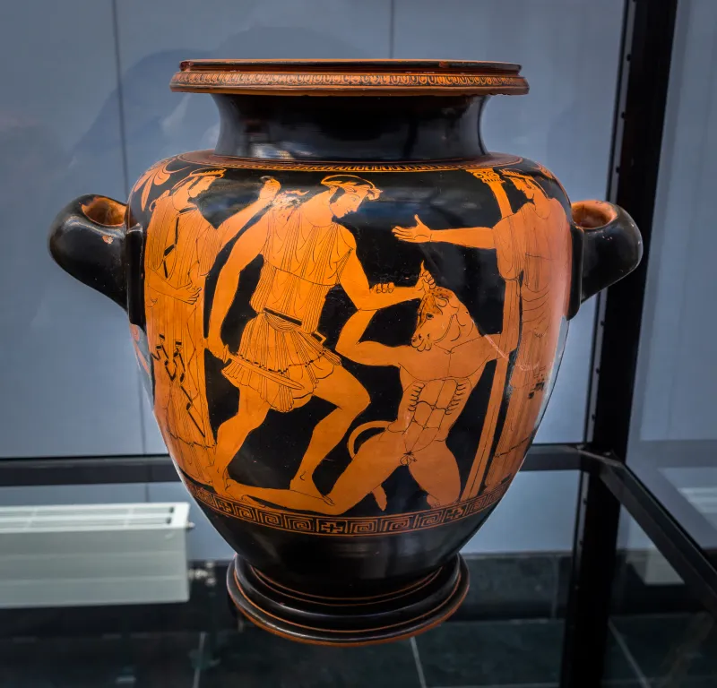 Altamura Painter Arv 593 44 Theseus And Minotauros 