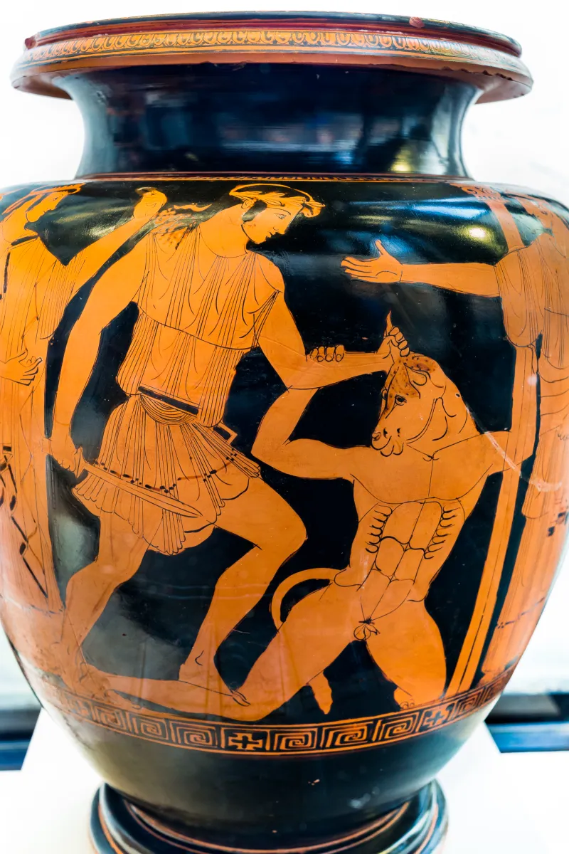 Altamura Painter - Arv 593 44 - Theseus And Minotauros - Draped Youths - München As Sl 471 - 