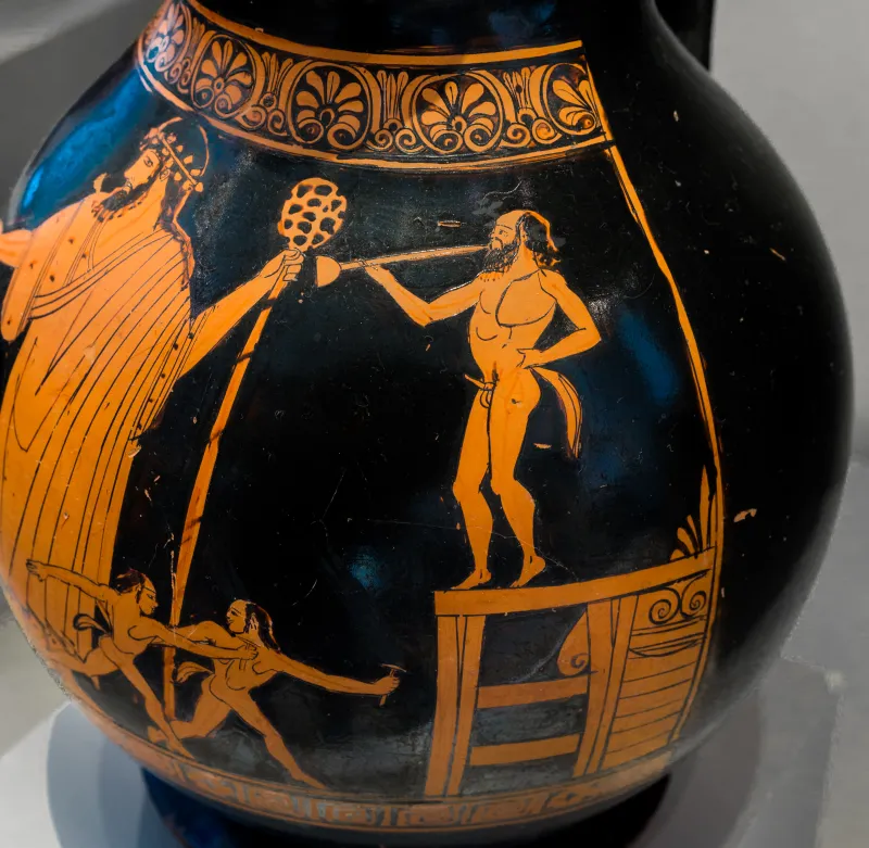 Altamura Painter Arv 595 71Bis Dionysos And Young Satyrs 