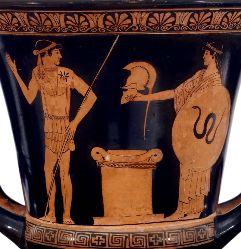 Altamura Painter - Red-Figure Calyx Krater - Walters 48262 - Side A Detail White-Balanced 
