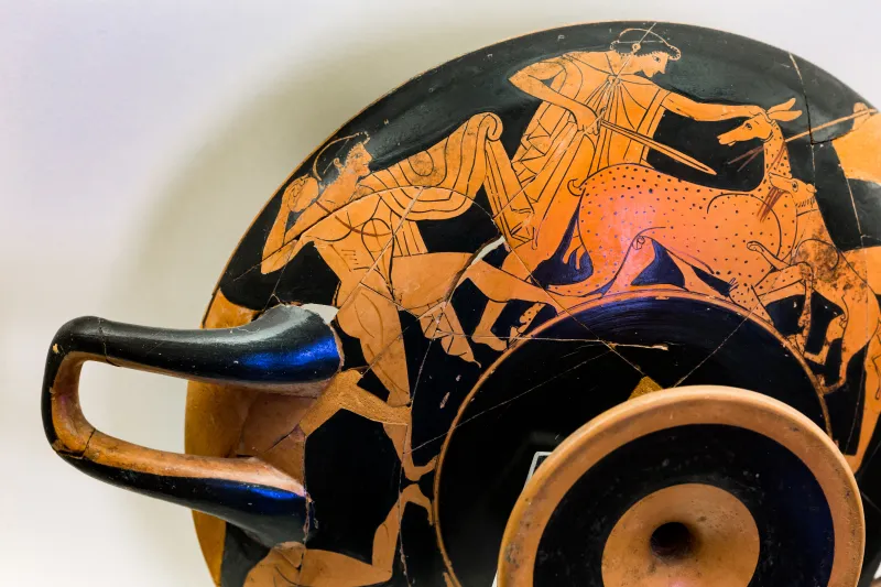 Ambrosios Painter - Arv 174 15 - Youth With Hare - Boxers And Wrestlers - Deer Hunt - Roma Mnevg 50535 - 