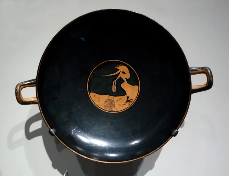 Red-Figure Kylix Boy Fishing (Boston Mfa 