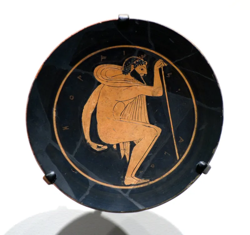 Red-Figure Kylix Man Defecating (Boston Mfa 