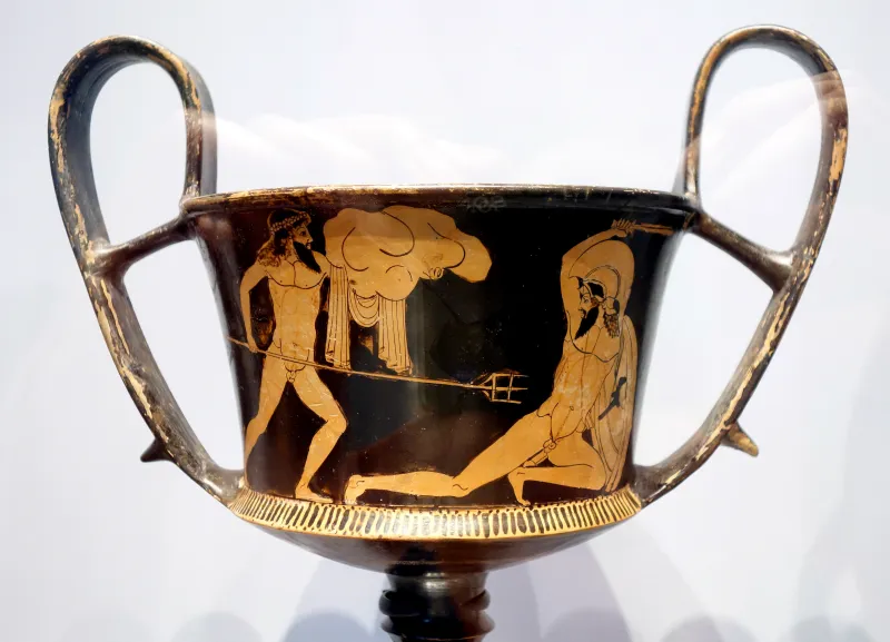 Red-Figure Kantharos Gigantomachy (Boston Mfa 