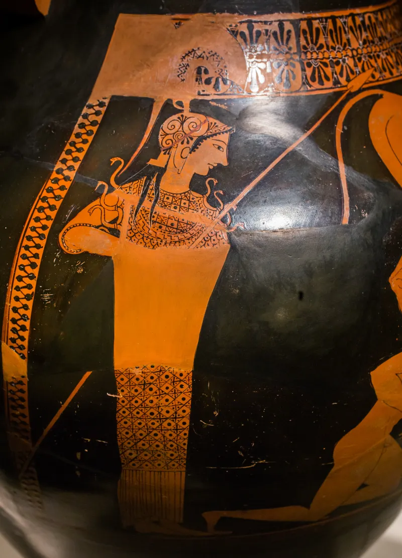 Andokides Painter Arv 4 8 Herakles And The Lion - Achilles And Ajax Playing 