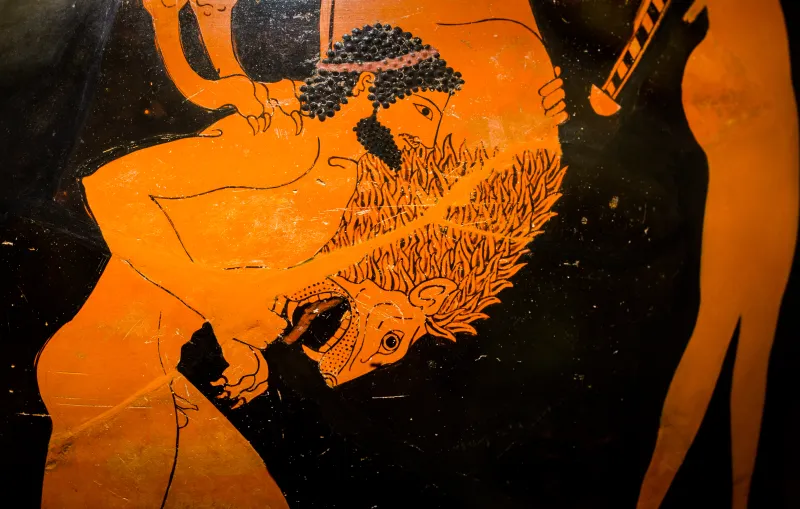 Andokides Painter Arv 4 8 Herakles And The Lion - Achilles And Ajax Playing 