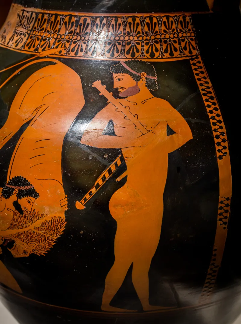 Andokides Painter Arv 4 8 Herakles And The Lion - Achilles And Ajax Playing 
