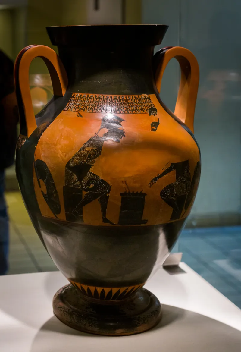 Andokides Painter Arv 4 8 Herakles And The Lion - Achilles And Ajax Playing 