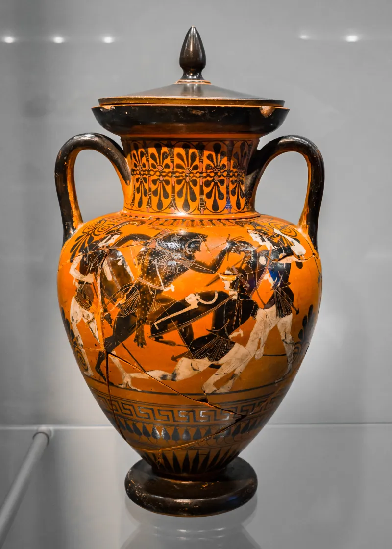 Antimenes Painter - Abv 269 37 - Herakles And The Amazons - Herakles With Iolaos And Athena - København Ncg 2653 - 