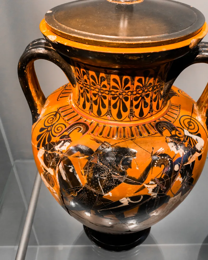 Antimenes Painter - Abv 269 37 - Herakles And The Amazons - Herakles With Iolaos And Athena - København Ncg 2653 - 