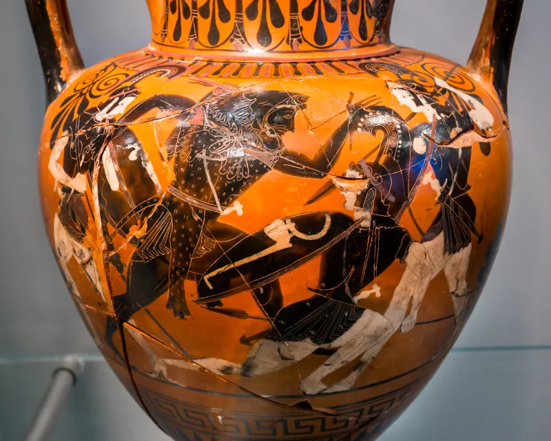 Antimenes Painter - Abv 269 37 - Herakles And The Amazons - Herakles With Iolaos And Athena - København Ncg 2653 - 