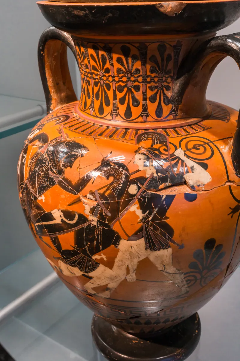 Antimenes Painter - Abv 269 37 - Herakles And The Amazons - Herakles With Iolaos And Athena - København Ncg 2653 - 
