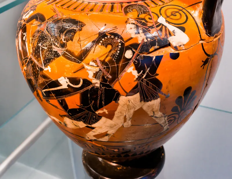 Antimenes Painter - Abv 269 37 - Herakles And The Amazons - Herakles With Iolaos And Athena - København Ncg 2653 - 