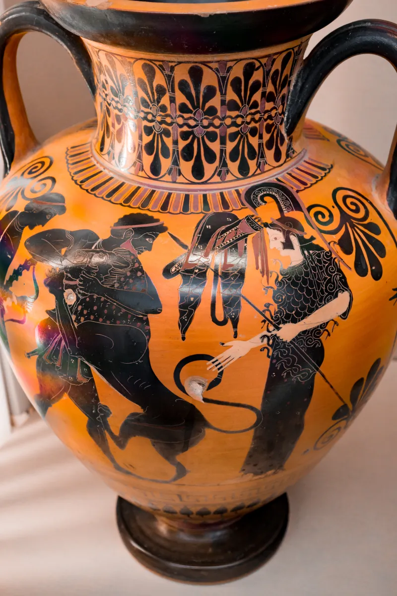 Antimenes Painter - Abv 270 57 - Herakles And The Lion - Dionysos With Satyrs And Maenads - London Bm 1843-1103-67 - 